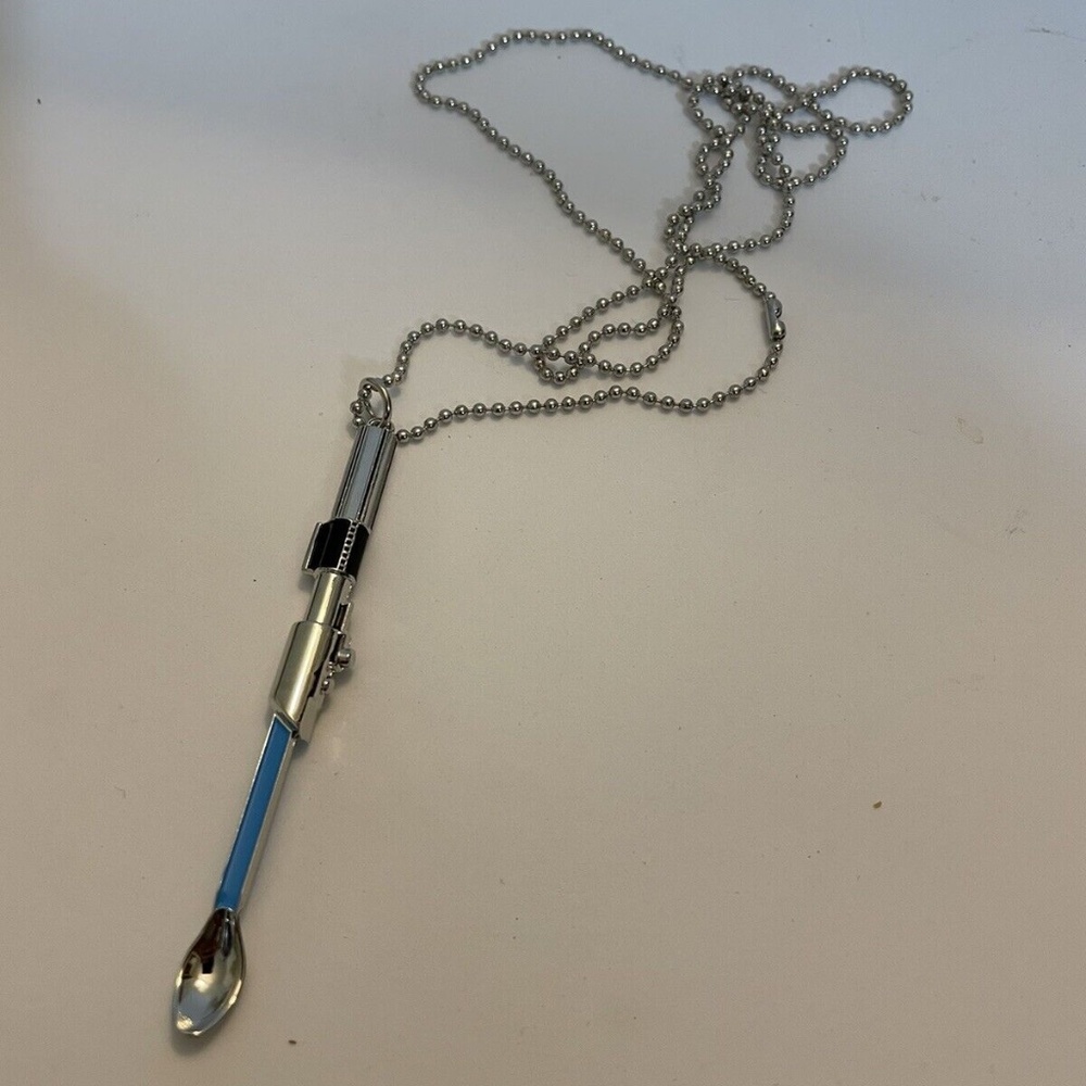 Mini spoon necklace Star Wars inspired Light Saber small tiny spoon pendant Blue